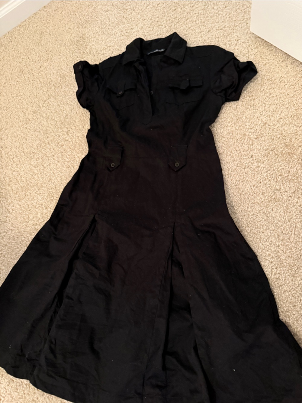 Willi Smith Black Collared Dress
